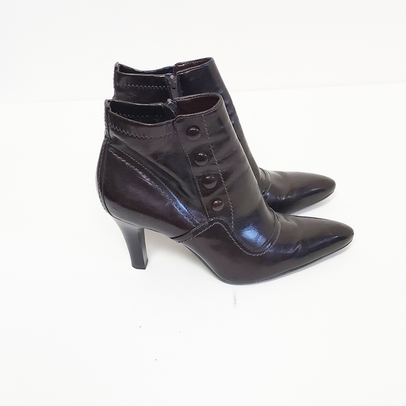 FRANCO SARTO Brown Pointed Toe Booties Size 7.5 - Picture 5 of 8